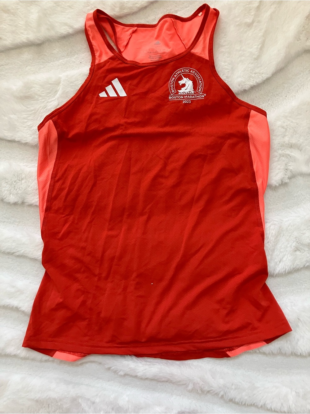 adidas orange Boston Marathon 2023 Singlet